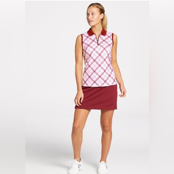 Lady Hagen Tops - New! Lady Hagen Clubhouse Plaid Sleeveless Polo Shirt Womens Size XXL